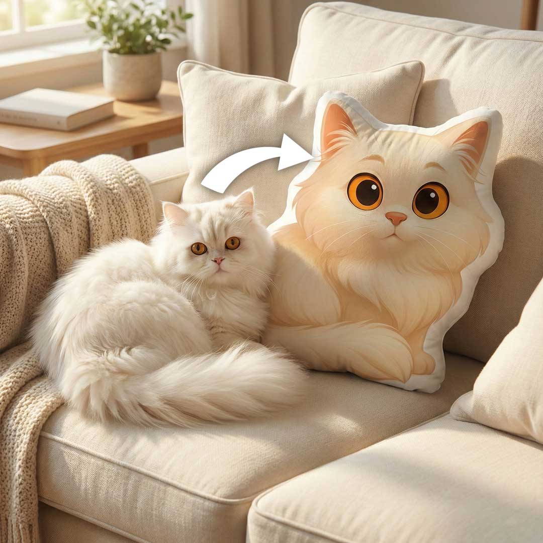 Personalisiertes Haustier Formkissen im Comic Style