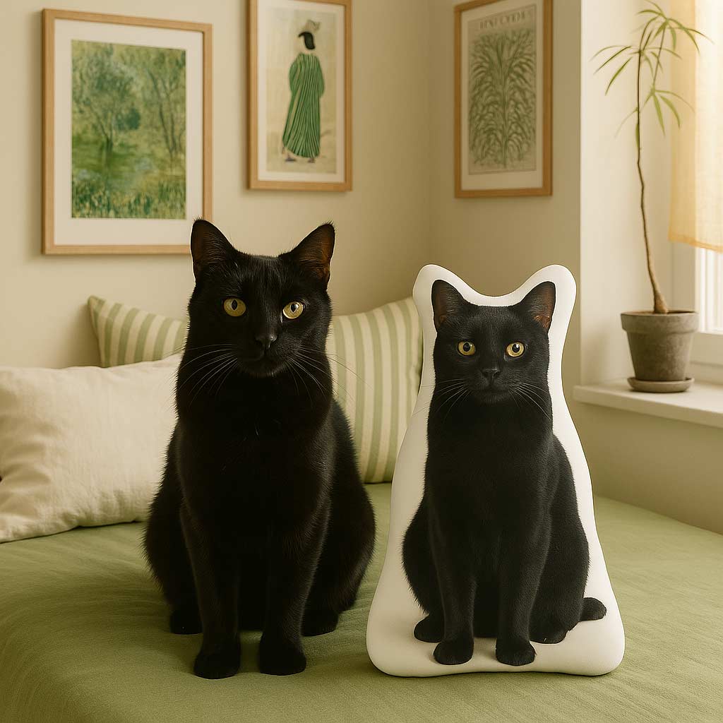 formkissen fotokissen katze schwarze katze