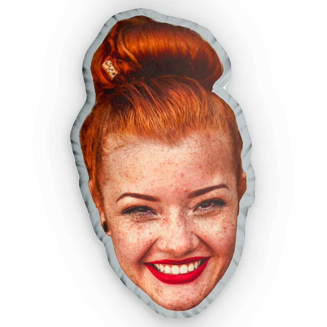 personalisiertes fotokissen formkissen gesicht mensch grau