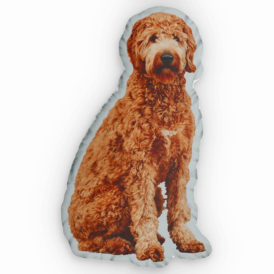 personalisiertes fotokissen formkissen hund grau