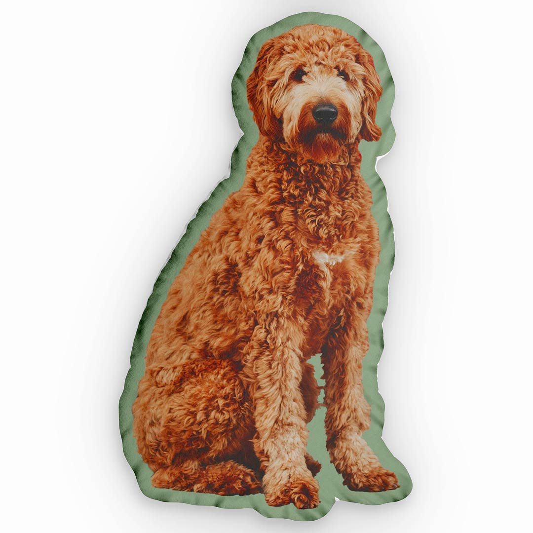 personalisiertes fotokissen formkissen hund grün