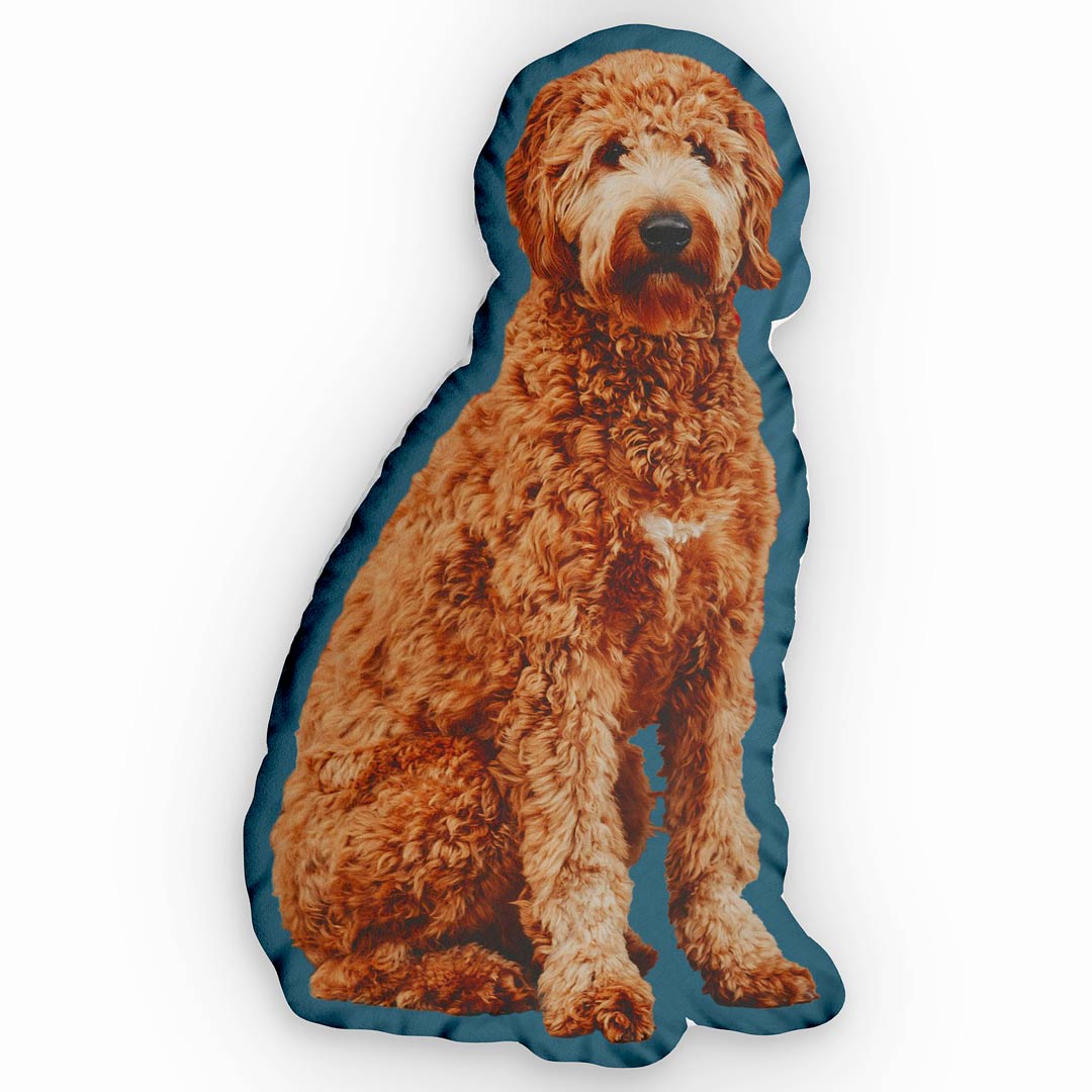 personalisiertes fotokissen formkissen hund petrol