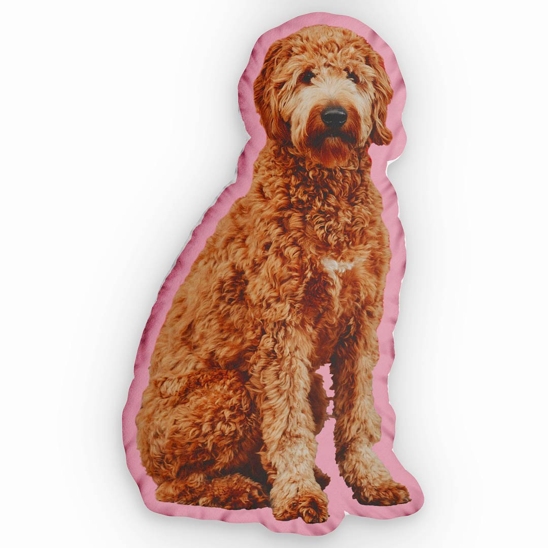 personalisiertes fotokissen formkissen hund rosa