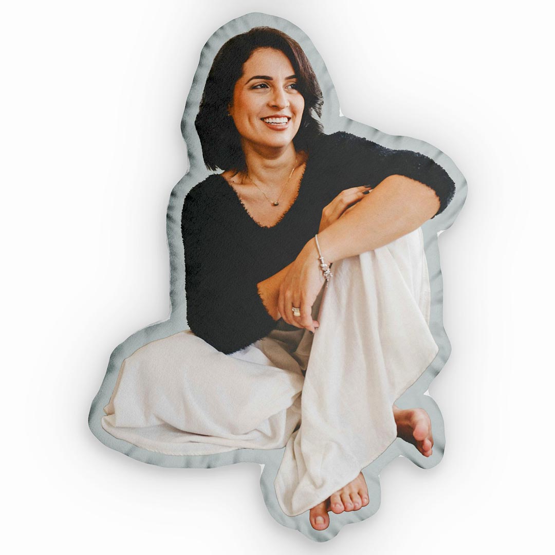 personalisiertes kissen mensch fotokissen formkissen grau