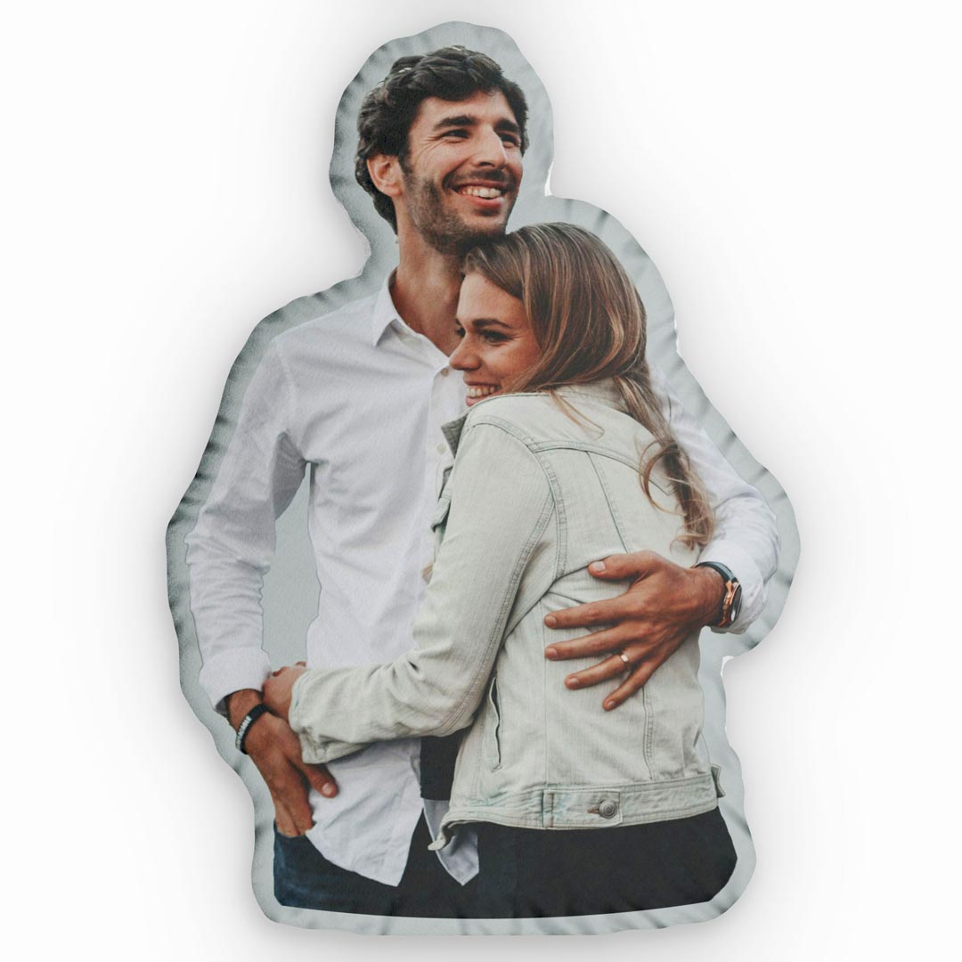 personalisiertes fotokissen pärchen grau