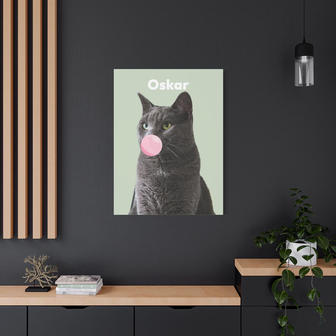 personalisiertes leinwandbild bubble gum grün