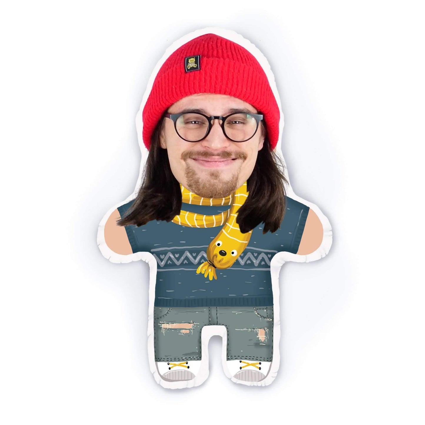 Personalisierbare Mini Me Doll Hipster - Dein Lieblingskissen - Personalisierte Formkissen
