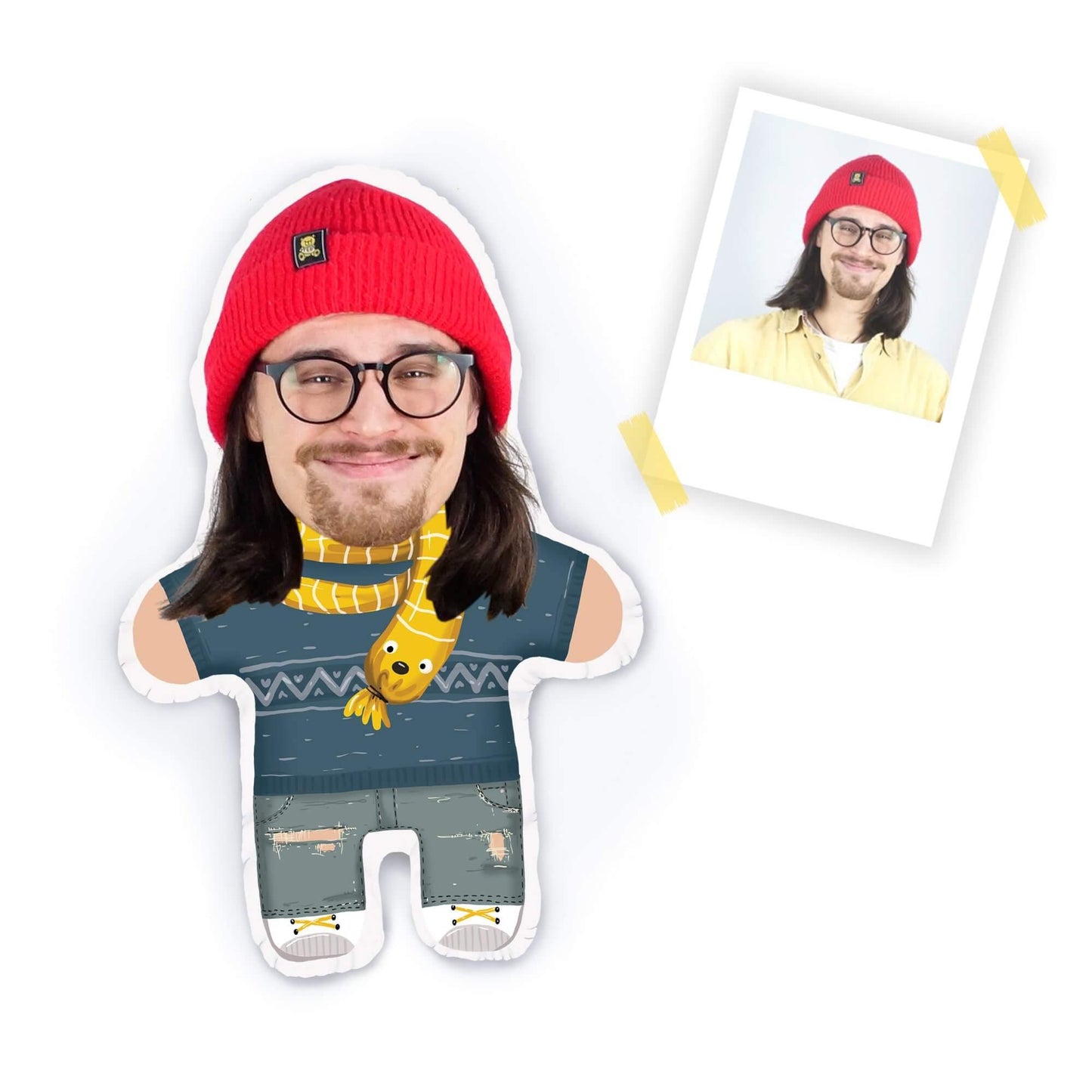 Personalisierbare Mini Me Doll Hipster - Dein Lieblingskissen - Personalisierte Formkissen