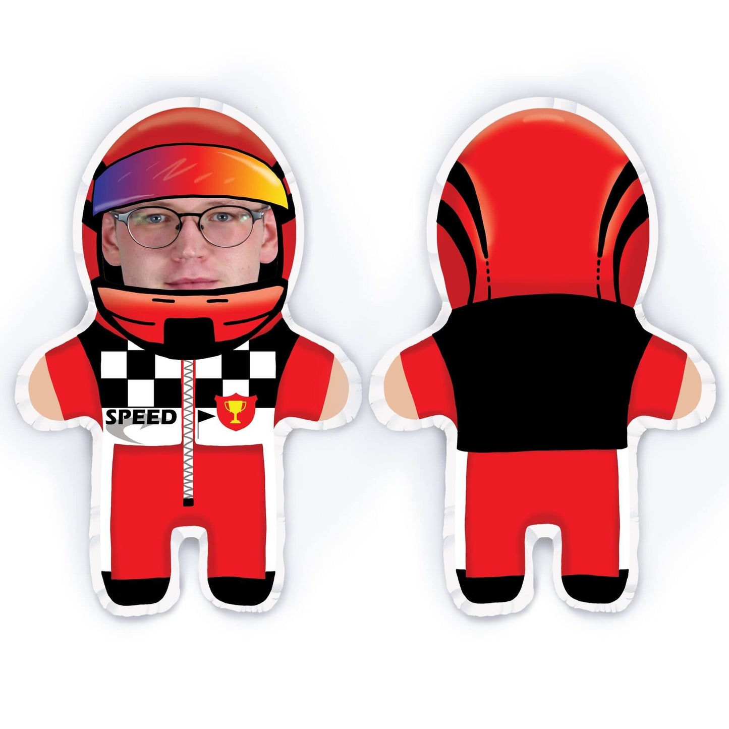 Personalisierbare Mini Me Doll Rennfahrer - Dein Lieblingskissen - Personalisierte Formkissen