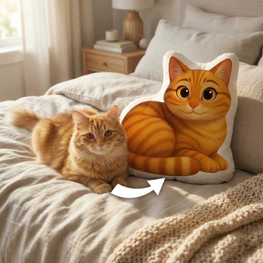 Personalisiertes Haustier Formkissen im Comic Style