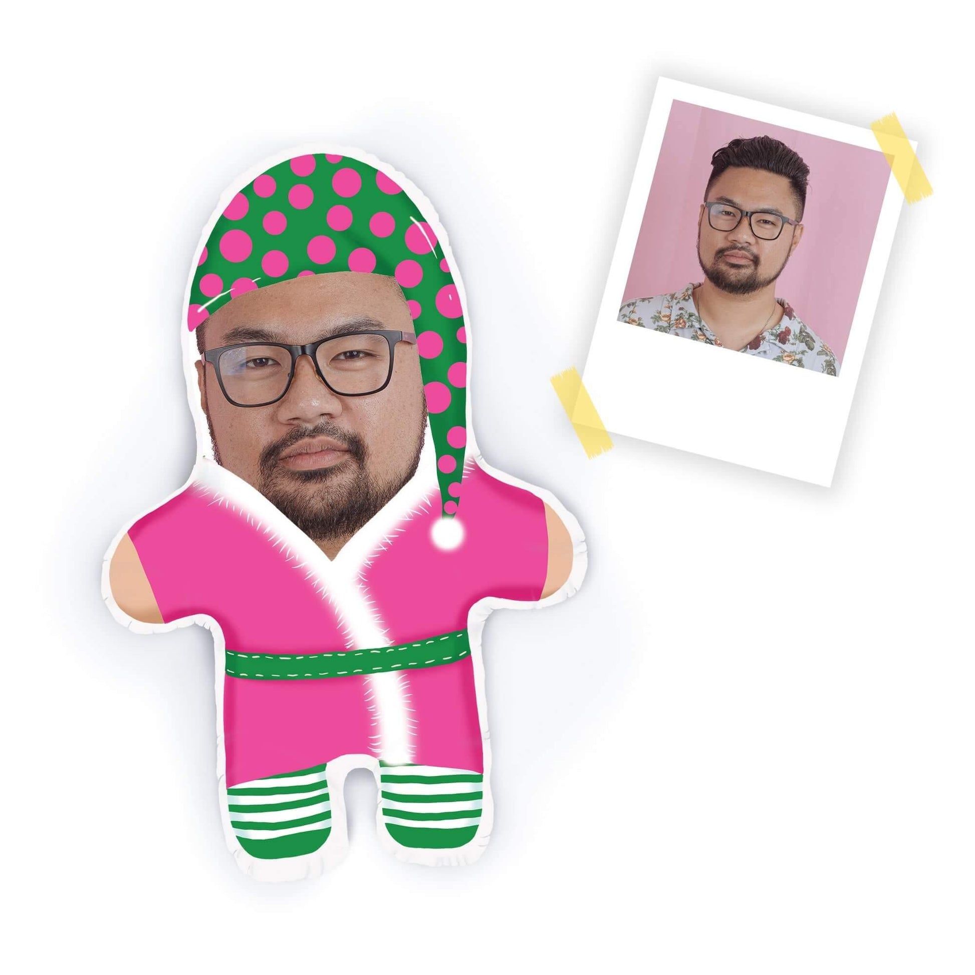 Personalisierbare Mini Me Doll Pinker Elf - Dein Lieblingskissen - Personalisierte Formkissen