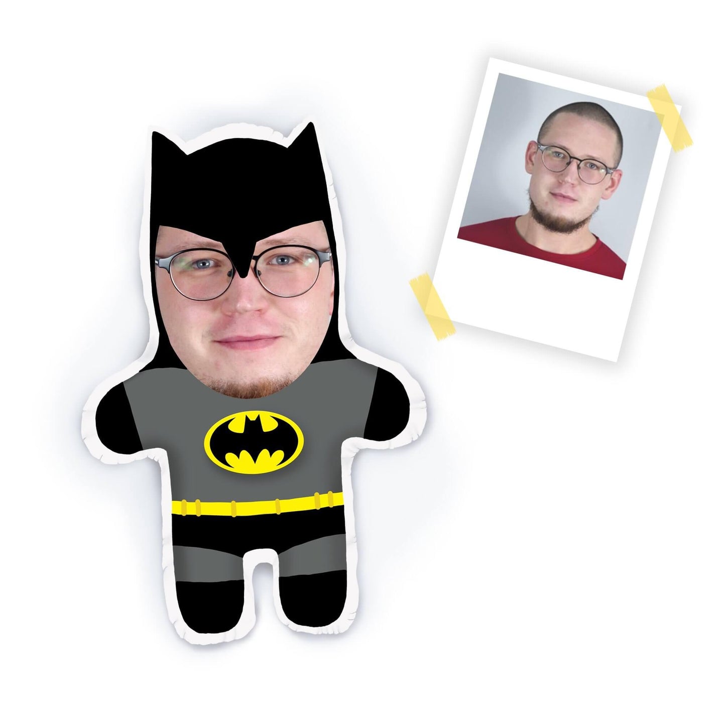 Personalisierbare Mini Me Doll Batman - Dein Lieblingskissen - Personalisierte Formkissen